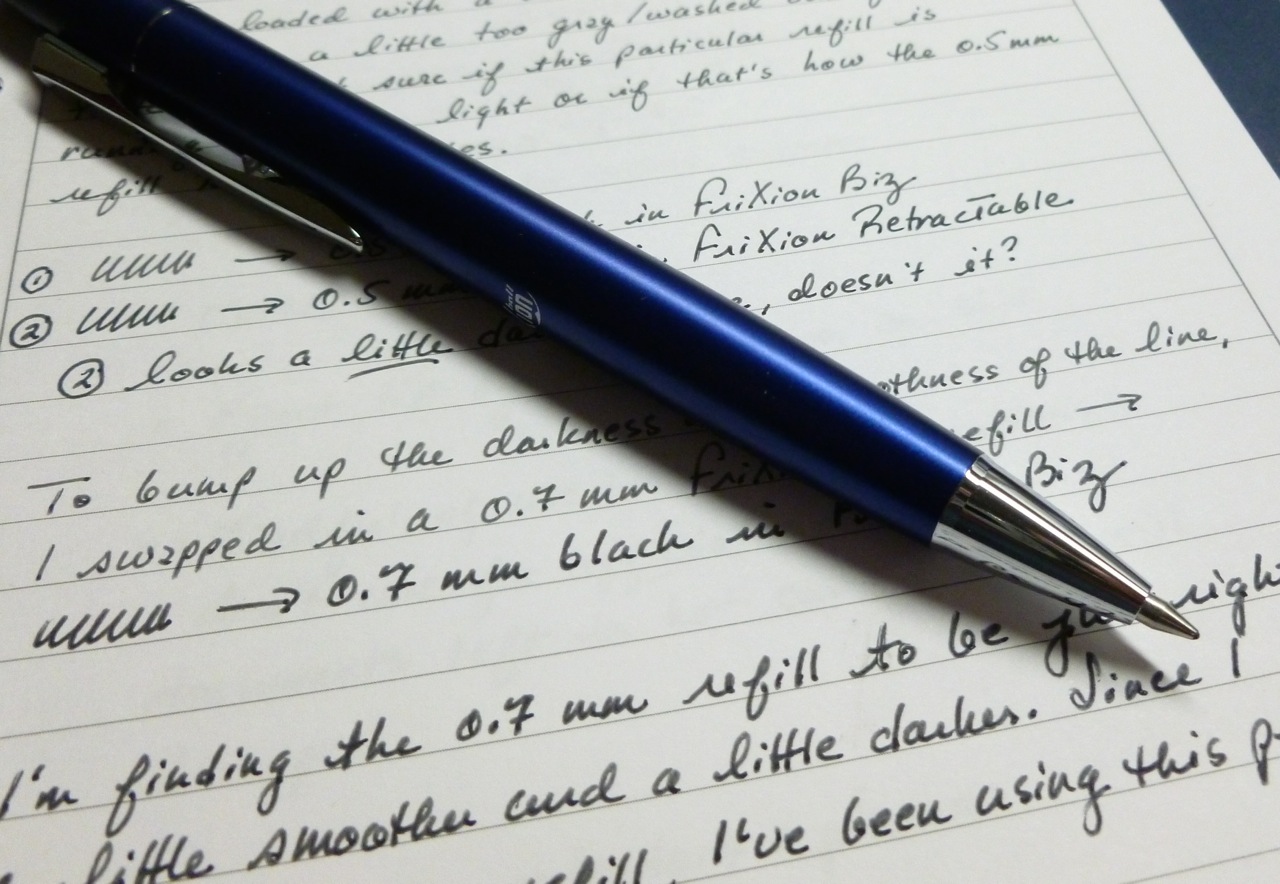 Pilot Frixion Ball Knock Click Retractable Erasable Gel Ink Pens,fine  Point, 0.7mm Black,Blue,Red,Blue Black Ink, Each 1 Pen- Value set of 4